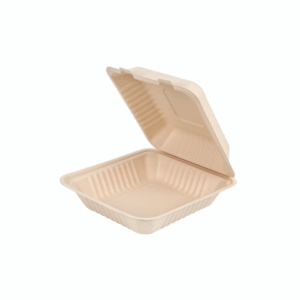 8x8" Bagasse Clamshell